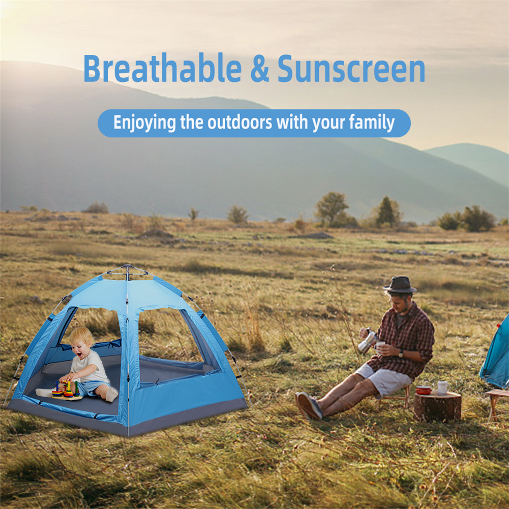 Cheap Goat Tents Camping Tent Waterproof Six sided Single layer Double door Double window Hydraulic Tent For Outdoor Hiking Travel   